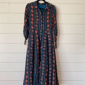 Button front floral dress